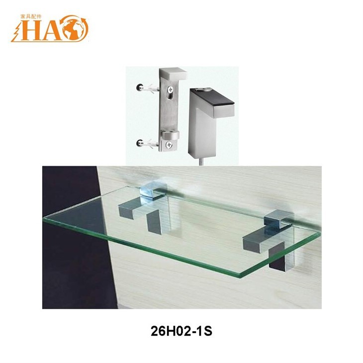 Γυάλινο στήριγμα ραφιού Στήριγμα ραφιού από κράμα ψευδαργύρου επιτοίχιο.